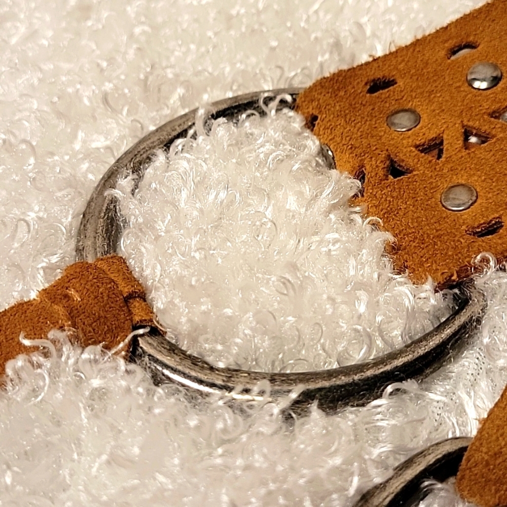Women's Vintage Boho Leather Belt - size M - Picture 3 of 11